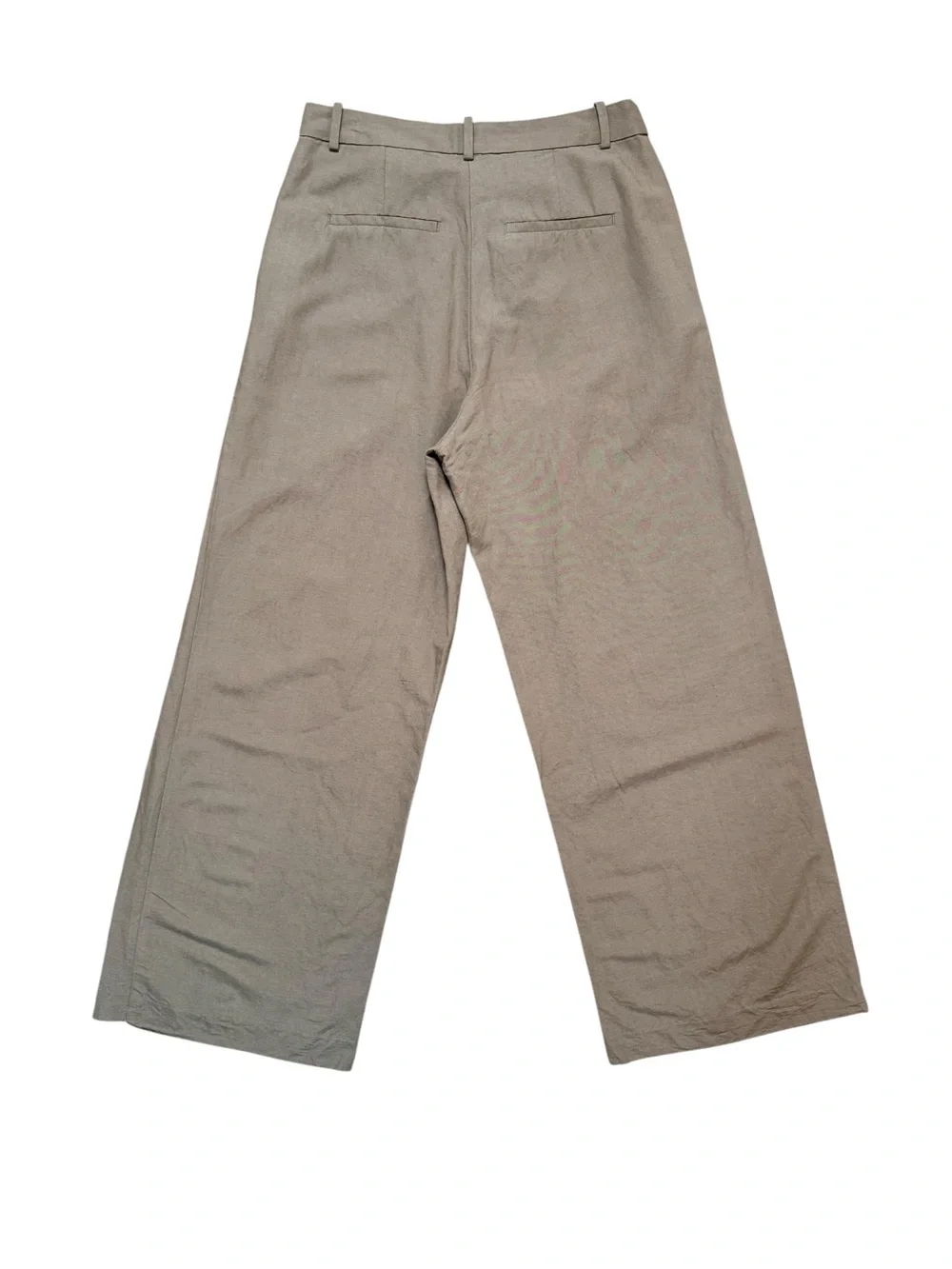 H&M Brown Linen Blend High Rise Wide Leg Trousers Pants Size 6